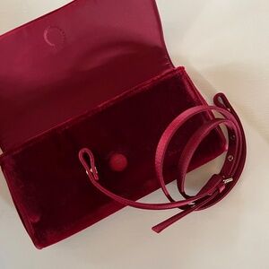Red Velvet J. Crew Convertible Clutch Holiday Bag
